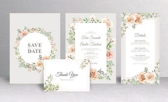 Floral Wedding Invitation Card Theme for Custom Designs