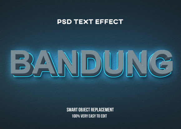 Text Effect - 3d Blue Text Style for Photoshop