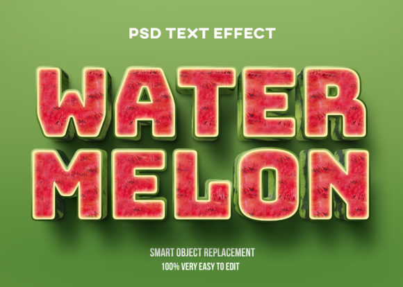 Text Effect - Realistic Watermelon Text: A Seamless Solution for Creative Designers